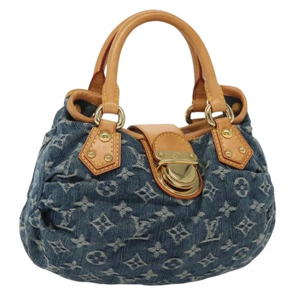 LOUIS VUITTON Monogram Denim Preity Hand Bag Blue M95020 LV Auth 130743V - Picture 1 of 16